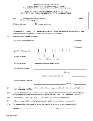 CHILD CARE CENTRES ADVISORY INSPECTORATE