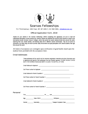 Official Application Form, 2018
