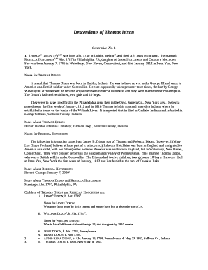 Descendants of Thomas Dixon