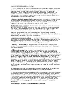 Remplissable A/VIOLENCE SCOLAIRE (au Sngal)