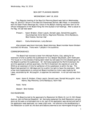 SEA GIRT PLANNING BOARD