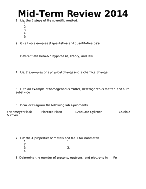 List the 5 steps of the scientific method