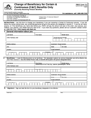 PBGC Form 711