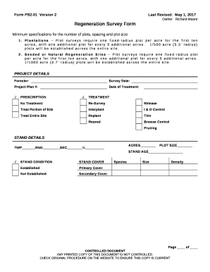 Regeneration Survey Form