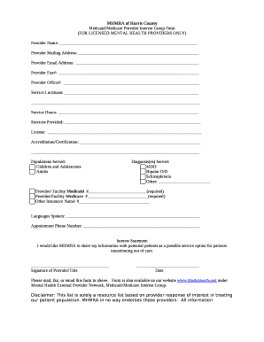 (FOR LICENSED MENTAL HEALTH PROVIDERS ONLY)