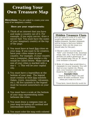 Treasure Map Rubric
