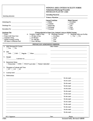 WINONA AREA INTER-FACILITY FORM