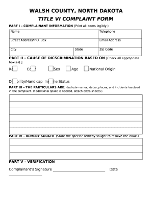 PART I COMPLAINANT INFORMATION (Print all items legibly