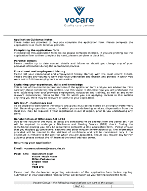 Please complete the application in as much detail as possible