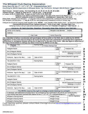 The Whippet Club Racing Association
