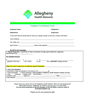 Employee Contributor Form