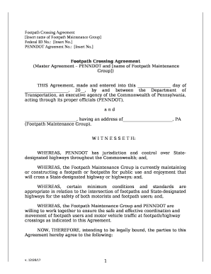 Footpath Crossing Agreement