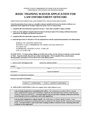 BASIC TRAINING WAIVER APPLICATION FOR