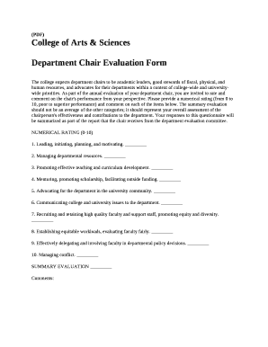 Department Chair Evaluation Form