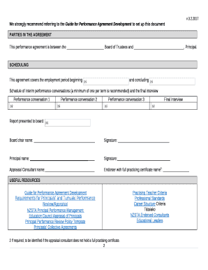 Principal Performance Agreement
