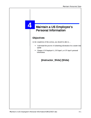 Maintain a US Employees Personal Information