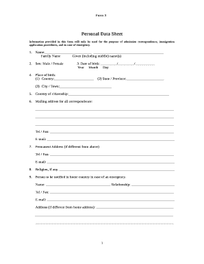 Information provided in this form will only be used for the purpose of admission correspondence, immigration application procedures, and in case of emergency