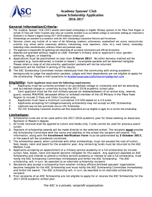 Spouse Scholarship Application