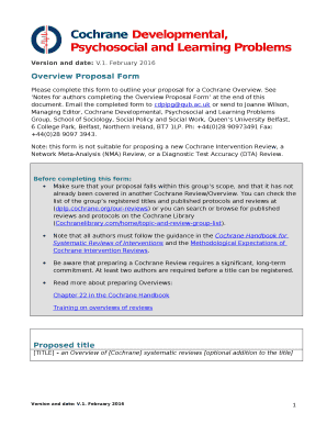 Overview Proposal Form