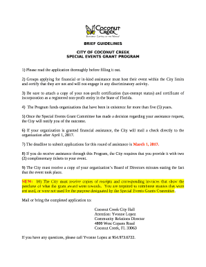 SPECIAL EVENTS GRANT PROGRAM