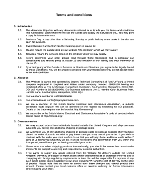 This document (together with any documents referred to in it) tells you the terms and conditions (the 'Conditions ') upon which we will sell the Goods and supply the Services to you