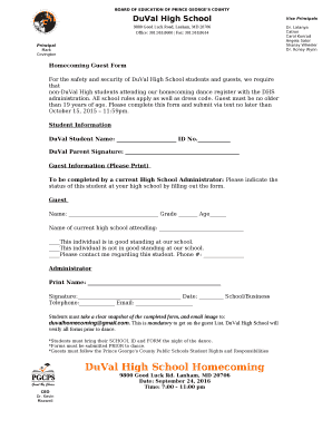 Homecoming Guest - www1 pgcps Doc Template | pdfFiller