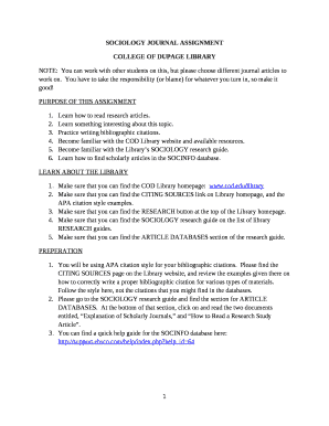 sociology assignment format