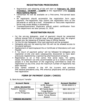 Registration and releasing of kits will start on February 16, 2016 (Tuesday), 10:00AM 5:00PM at the registration area Crowne Plaza Galleria Manila