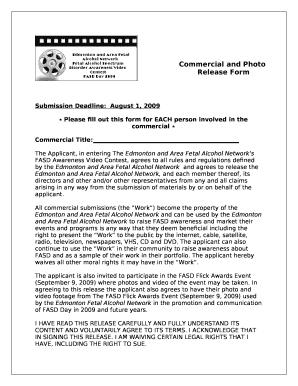 Please fill out this form for EACH person involved in the commercial