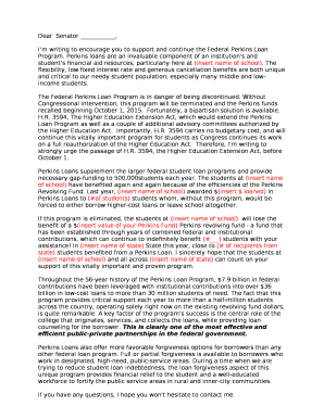 Im writing to encourage you to support and continue the Federal Perkins Loan Program