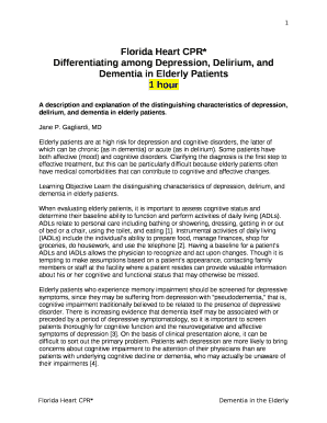 Differentiating among Depression, Delirium, and Dementia in Elderly Patients