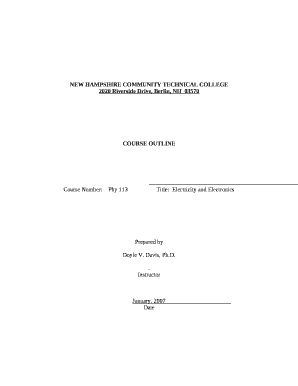 Course Number:Phy 113Title: and Electronics