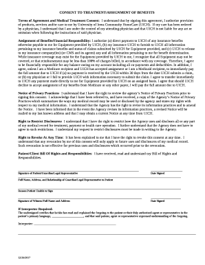 CONSENT TO TREATMENT/ASSIGNMENT OF BENEFITS