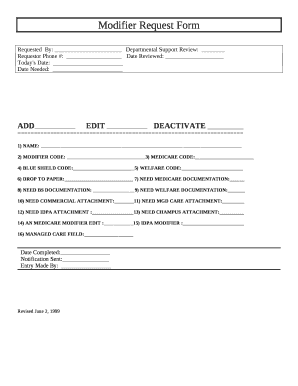 Modifier Request Form