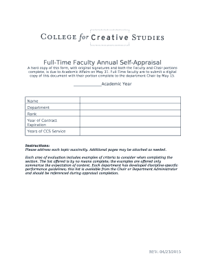 A hard copy of this form, with original signatures and both the Faculty and Chair portions complete, is due to Academic Affairs on May 31