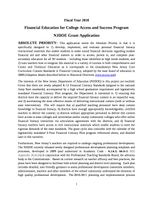 ABSOLUTE PRIORITY: This application meets the Absolute Priority in that it is specifically designed to 1) develop, implement, and evaluate personal financial literacy instructional materials that enable students to make sound financial