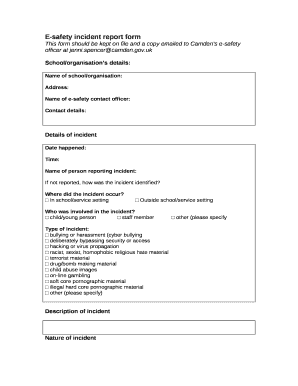 E-safety incident report form