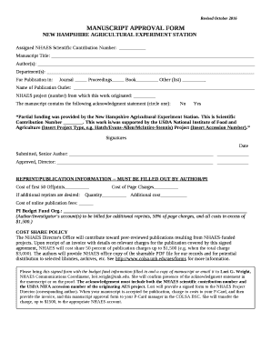 MANUSCRIPT APPROVAL FORM