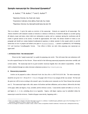 Sample manuscript for Structural Dynamicsa)