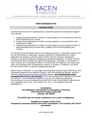 ACEN Complaint Form