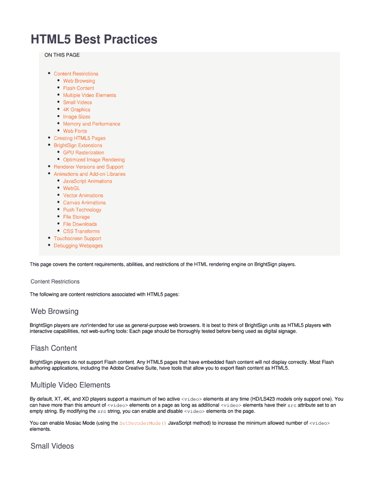 Fillable Online HTML5 Best Practices Fax Email Print pdfFiller