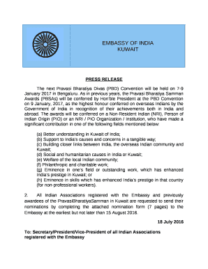 The next Pravasi Bharatiya Divas (PBD) Convention will be held on 7-9 January 2017 in Bengaluru