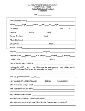 ALL ABOUT RABBITS RESCUE APPLICATION