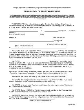TERMINATION OF TRUST AGREEMENT