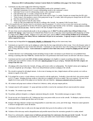 Momocon 2015 Craftsmanship Costume Contest Rules & Guidelines (See page 2 for Entry Form)