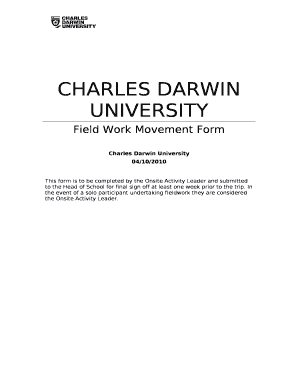 Field Work Movement Form