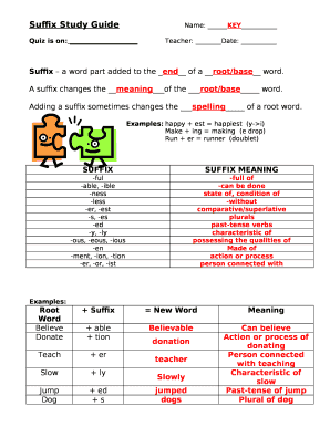 Suffix Study GuideName: KEY