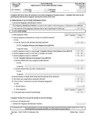 Complete this form when the outcome of an active pregnancy becomes known