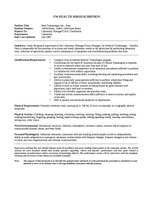 Position Title:Med Technologist Sat - Float