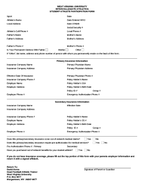 STUDENT-ATHLETE PARTICIPATION FORM
